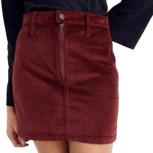 Madewell Stretch Velveteen Straight Denim Zip Mini Skirt 💕